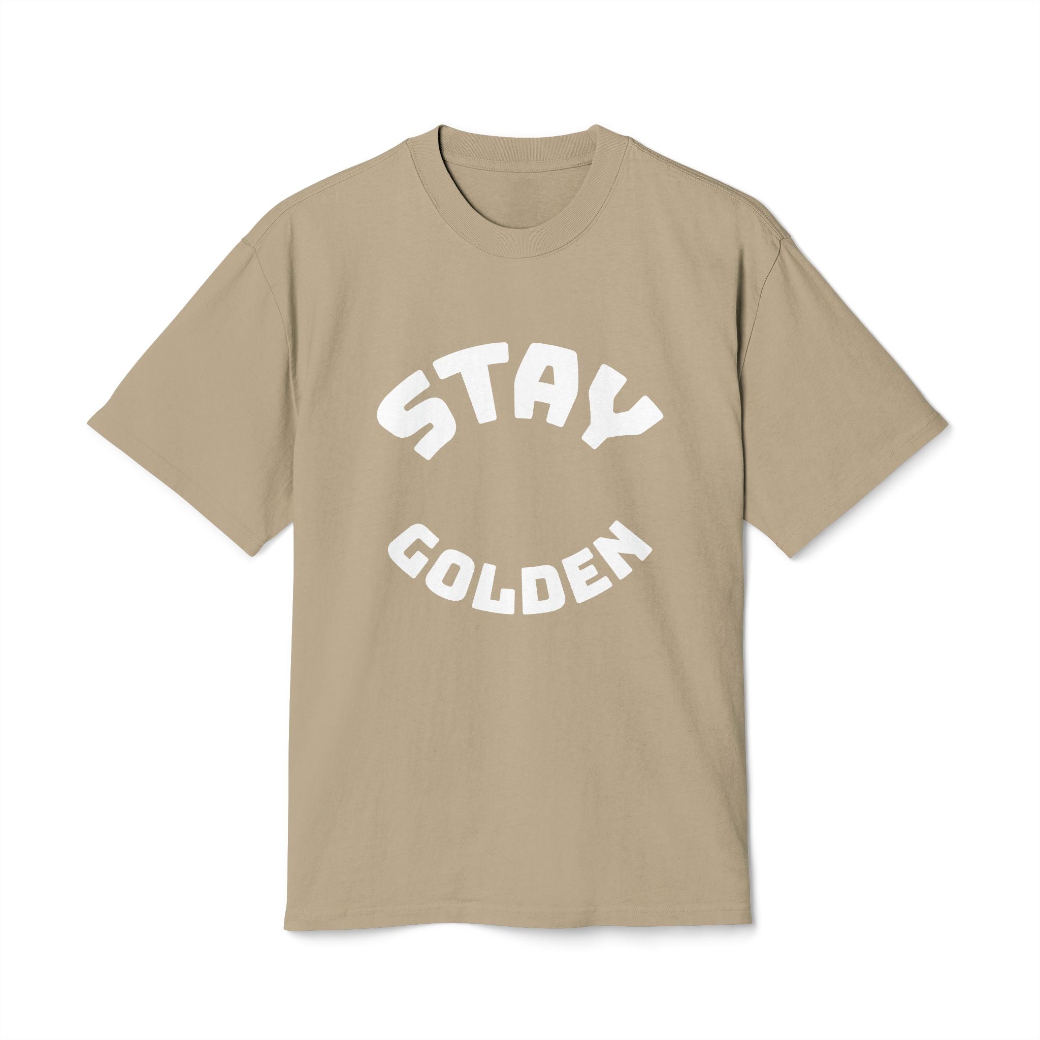 Stay Golden Unisex Heavy Faded Tee, Casual Graphic T-Shirt, Vintage Style Shirt, Gift for Friends, Everyday Wear, Comfortable Fashion